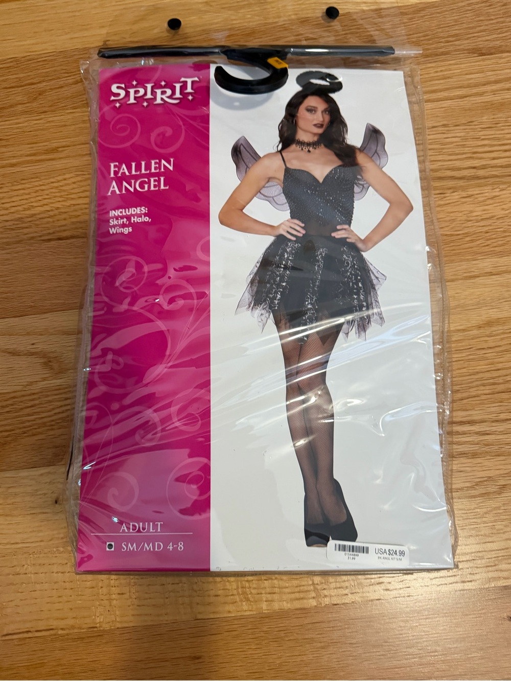 Spirit Fallen Angel Costume - Black with Silver Accents